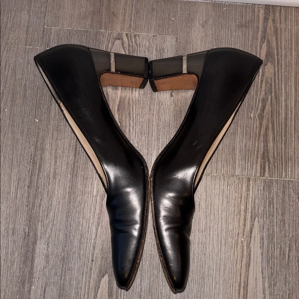 Salvatore FERRAGAMO Metallic Pewter High Heels Pumps